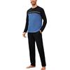 Bresdk Pigiama Uomo Pigiama da Invernale Cotone Due Pezzi Set Pigiami Lungo Caldo Elegante Vestaglia per Casa Taglie Grandi Nero XL