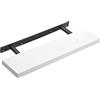 VASAGLE CUSTOS Collezione - Mensola da Muro, Mensola da Parete, 20 x 80 x 3,8 cm, per Portafoto Decorazioni, Soggiorno Studio Cucina, Bianco Classico LWS28WTV1