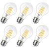 LVWIT Lampadine di filamenti a LED, 7.5W Equivalenti a 75W, 1055LM, 2700K Bianco Caldo, Attacco E27, Stile Vintage Retrò, Non Dimmerabile, Confezione da 6 Pezzi