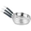 BRA Master | Set di padelle in acciaio inossidabile 20-24-28 cm, senza rivestimento antiaderente, senza PFOA, Full Induction, adatte a tutti i piani cottura, con manico rivestito in silicone