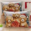 PETTI Artigiani Italiani - Coppia di Federe Cuscino 50x80 cm in Microfibra, Federe Natalizie, Cuscini Arredo di Natale Camera da Letto, Divano, Salotto, Set 2 Fodere Copricuscino, Federa Dog