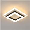 Comely Plafoniera LED, Lampada da Soffitto Moderna 24W 2700LM 3000K | Lampadario Bianca in Acrilico per Soggiorno, Camera da Letto, Corridoio, Luce Calda