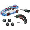 Theo Klein 8630 Set Bosch di messa a punto per auto, Auto scomponibile, Con avvitatore a batteria alimentato a batterie, Giocattolo per bambini a partire dai 3 anni di età