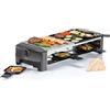 Princess 8 Stone & Grill Party 162820 Raclette con Piastra in Pietra e Griglia in Alluminio 162820, 1300 watt, 8 persone, Nero