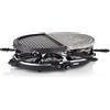 Princess Raclette Pietra E Griglia 162710, 1200 Watt, Combinazione Di Piastra, Griglia E Raclette, 8 Persone, Pietra Ollare, Nero