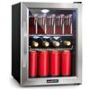 KLARSTEIN Mini Frigo da Camera per Birra, Portatile, Piccolo da Ufficio, con Porta in Vetro, Bar con Ripiani Rimovibili, 3-10°C, 33L