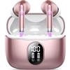 QXQ Cuffie Bluetooth, 2026 Nuovo Auricolari Bluetooth 5.4 Hi-Fi Stereo con 4 ENC Mics, 40 Ore Mini Cuffie Wireless Cancellazione Rumore Cuffiette Bluetooth, Cuffie Senza Filo per Android/iOS, Oro Rosa