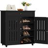 Yaheetech Scarpiera Mobile Porta Scarpe con Cassetto e Ripiani Regolabili a 4 Livelli Mobiletto in Legno 78 x 37 x 86 cm da Ingresso Soggiorno Nero