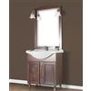 KLESIA Mobile Da Bagno Completo Modello Giada con Ante lisce 75 CM In Legno Con Specchio Lavabo e Applique Made In Italy (Noce)