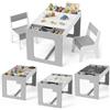 MAMIZO Set di Tavolo e Sedie per Bambini, Scrivania Multiuso, Tavolo Legno