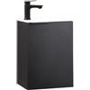 Kometmöbel Mobile Bagno con Lavabo 40cm preassemblato piccolo lavabo con mobiletto (Nero 40cm con maniglia, Senza Rubinetto)
