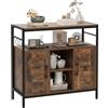 RELAX4LIFE Credenza Buffet, Credenza da Cucina con 2 Ante, Mobiletto Salvaspazio con Ripiani Regolabili, Armadietto di Stoccaggio con 3 Ganci e 4 Piedini Regolabili, Ideale per Soggiorno
