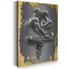ARTEDinoi Quadro Stampa su Tela Figura Astratta in Metallo 3D 2 corpi Gold Canvas Moderno Dimensione 90x60x2cm