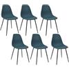 HOME DECO FACTORY, HD0399, Set di 6 sedie Gustav Bleu, Les P'Tits Prix, mobili, sedile, poltrona da tavolo, sedia, 50,7 x 84,8 x 45,5 cm, altezza seduta 45 cm, blu-nero