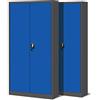 Jan Nowak Set di 2 Armadio da Ufficio C001 Archivio per Officina in Metallo Verniciato a polvere Chiudibile 195 cm x 90 cm x 40 cm (Antracite-Blu)