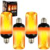 Facarler Lampadina a fiamma LED E27 versione migliorata 4 Pack,Lampadina scintillante con sensore di gravità, luce effetto fiamma realistica per decorazione interno/esterno, bar, festa e Halloween