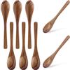 Gosknor 8pz Piccoli Cucchiai di Legno, 16cm Set di Cucchiaini da Tè per Miele Zucchero Caffè Tè Dessert Multiuso Utensili da Cucina per Mescolare Cucinare Uso Quotidiano