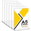 6 Pezzi Espositore Plexiglass A5 T forma Porta Cartelli in Acrilico Porta Fogli