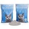 Iris Ohyama, Lettiera per Gatti, Super Aggregazione, 2 sacchi da 8L, Super Adsorbente, Controllo Odori e Anti-Batterico in Argilla Bentomite Naturale - Cat Litter sand KF8L, Non Profumata