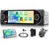 Rimoody Autoradio 1 Din con Wireless Carplay Android Auto iOS/Android Mirror Link, 5.1 Pollici Touchscreen Autoradio con Bluetooth 5.2 FM Radio USB/AUX/EQ Comandi al Volante Telecamera Posteriore