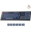 Keychron V6 MAX Tastiera meccanica da gaming wireless, 2,4 GHz/Bluetooth/cavo, layout QWERTY spagnolo, programmabile QMK, compatibile con Mac, Windows e Linux, Interruttori Gateron Jupiter rossi