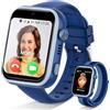 SWGOTA Smartwatch Bambini, Orologio Intelligente 4G Telefono&GPS, Chat Vocale/WhatsApp/SOS/SMS/WiFi/Impermeabilità IP68/Modalità Scuola/5 Sportive/Contapassi, Smart Watch Ragazzi/Ragazze Blu (Regalo)