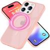 NALIA Custodia Magnetica per iPhone 16 Pro - Opaco-Trasparente & Compatibile MagSafe - MATTEX (Antiscivolo, Antiurto & Anti-Impronta) - Marchio Tedesco, Colore:Rosa