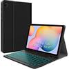 JUQITECH,Custodia con tastiera retroilluminata per Samsung Galaxy Tab S6 Lite da 10.4, custodia per tastiera wireless staccabile con supporto per penna a S, colore: Nero