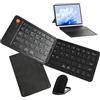 awakentti Tastiera pieghevole portatile, con tastiera numerica, tastiera da viaggio full-size per la maggior parte dei tablet, laptop e smartphone, supporta 3 dispositivi