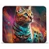 LLONGKT Tappetino per mouse da gioco, motivo gatto del Bengala fantasy, 20 x 24 cm, lavabile, superficie di tracciamento ad alta velocità, bordi cuciti, base antiscivolo, per viaggi