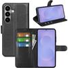 JIUNINE Cover per Samsung Galaxy S26, Custodia Portafoglio Libro in Pelle Sintetica Antiurto Cover Flip Case con, Carta Fessura, Supporto Stand, Fibbia Magnetica, Nero