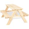 PINOLINO Set Seggiolini per Bambini Nicki for 4 con 2 Panche e Tavolo per 4 Bambini Legno