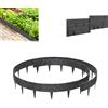 ACXIN Bordo per aiuole da giardino, set da 5 m, in plastica, effetto pietra, antracite, 5 pezzi da 100 cm, bordo decorativo per aiuole e prati