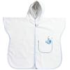 Filet - Poncho da Bagno per Neonati e Bambini Fino a 2 anni, Accappatoio con Cappuccio in Spugna di Cotone, Tasca in Tela Aida da Ricamare, Made in Italy, Taglia Unica, Bianco e Azzurro