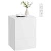 VASAGLE KAILYN Collezione - Comodino con Stazione di Ricarica, con 3 Cassetti, 2 Prese AC 2 Porte USB, per Soggiorno, Camera da Letto, Studio, Bianco Nuvola LET631W14
