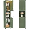 VASAGLE Mobile da Bagno con Luce, Mobiletto da Bagno Salvaspazio, Armadietto da Bagno a Colonna con Ripiani Regolabili, Largo 40 cm, per Piccoli Spazi, Moderno, Verde Foresta BBC766CH03