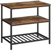VASAGLE Isola da Cucina con Ampio Piano di Lavoro, Scaffale a 3 Livelli, Struttura in Acciaio, 60 x 100 x 90 cm, Stile Industriale, Facile da Montare, Marrone Vintage e Nero KKI005B01