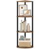 SONGMICS HOME Montaggio Veloce Senza Attrezzi, Scaffale Angolare a 4 Ripiani, Scaffale Autoportante, per Soggiorno, Camera, Cucina, 38,3 x 27 x 104,8 cm, Marrone Vintage e Nero Inchiostro LBC640KD01