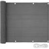 tectake® Telo Frangivista Balcone, Protezione Balcone, Telo Schermante Esterno, Copribalcone Antivento, Facile da Montare, Resistente Uv, Uso Esterno - Grigio, 600 x 75 cm