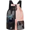 CaFfen Borsa Da Basket Basketball Borsa da spiaggia con coulisse, zaini sportivi, borsa basket, for uomo e donna, zaino nuoto estivo, sportiva in rete(Pink)