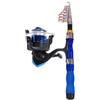 Garpotic Canna da pesca telescopica portatile e mulinello per combo, kit con asta in fibra di carbonio con bobina in alluminio, mini set da pesca tascabile da viaggio per attrezzatura da pesca in mare