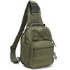 GUJOIN Zaino tattico a tracolla da uomo, borsa militare Sling per outdoor, escursionismo, sport e uso quotidiano, camuffamento nero, 8L, Tattico