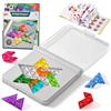 LTFIOON Gioco di posa geometrica, puzzle IQ, sfide progressive e 2 forme (stella/esagonale), pietre lucide colorate come gelatina, portatile, con coperchio e libretto delle soluzioni, per adulti e