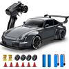 HANNVIW Macchina Telecomandata RC Drift Car, 1:24 20KM/H 4WD Macchine Telecomandate per Bambini Adulti, Radiocomandata Auto con Luci, Grigio