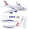 kolotesame Modellino di aereo da assemblare in scala 1/280 compatibile con Airbus A380 British Airways, kit di montaggio rapido in plastica con supporto, lunghezza 25,5 cm, esposizione o come regalo