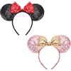 DRESHOW 2 Pezzi Cerchietto con Orecchie da Topo Fasce Orecchie da Topo Cerchietti Carnevale per Donna per Capelli Belle Orecchie da Topo Copricapo Decorazioni