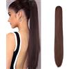 Gairyan 60cm Coda Finta Capelli Extension Lisci con Pinza Posticci per Capelli Sintetici Extension Coda Capelli Lunghi Clip Coda di Cavallo Claw Ponytail Parrucchino Naturale per Donna, Auburn scuro