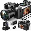 Eddioklp Fotocamera digitale 4K 48MP per fotografia, 180° Flip Screen fotocamera con zoom digitale 16X e WiFi Auto-Focus Vlogging Camera per YouTube con 32GB TF Card Grandangolo e obiettivo macro S100-ZXWM