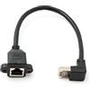 System-S Cavo LAN, 30 cm, 8P8C, maschio a femmina, adattatore a vite, colore nero