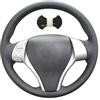 Shining wheat Coprivolante in pelle nera di grano lucido per Nissan Teana Altima 2013-2018 X-Trail Qashqai 2014-2017 Rogue 2014-2016 Pulsar 2015-2018 (Linea bianca)
